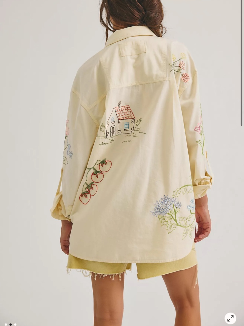 We The Free People Spring Villa Button Down Embroidered Cute Shirt Top - Picture 2 of 7
